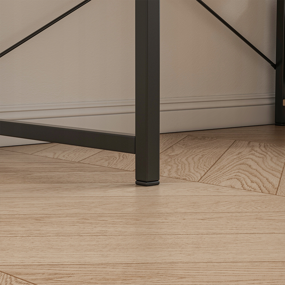 Studenckie biurko z regałem 120 cm - nowoczesne, jasno brązowe, MDF + metal