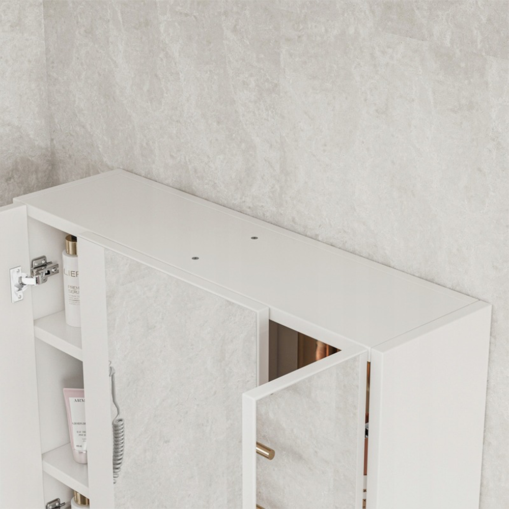 Szafka łazienkowa wisząca 60 cm – z potrójnym lustrem, nowoczesna i praktyczna, biała