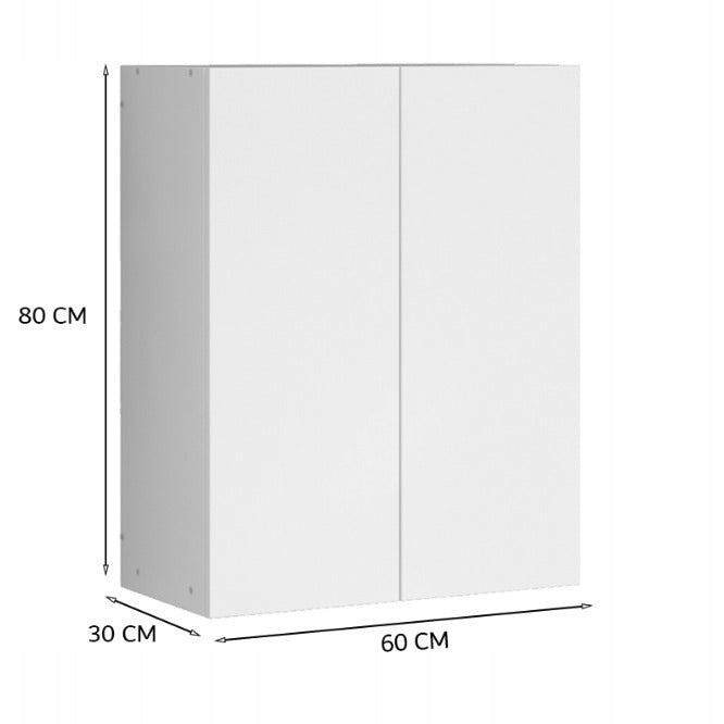Szafka łazienkowa wisząca biała 2-drzwiowa nowoczesna ścienna 3 półki 80 cm