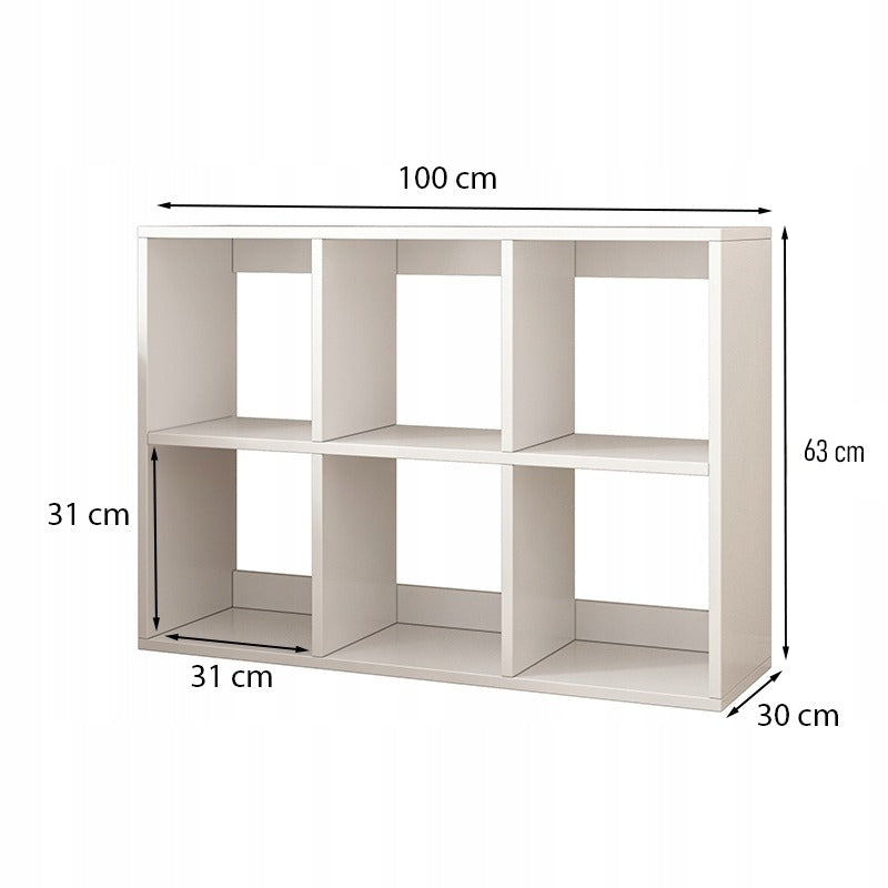 Regał biblioteczka z 6 półkami, biała - 100x67 cm