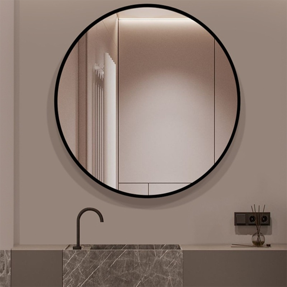 Dekoracyjne lustro okrągłe 80 cm – nowoczesny styl, do sypialni, salonu i łazienki