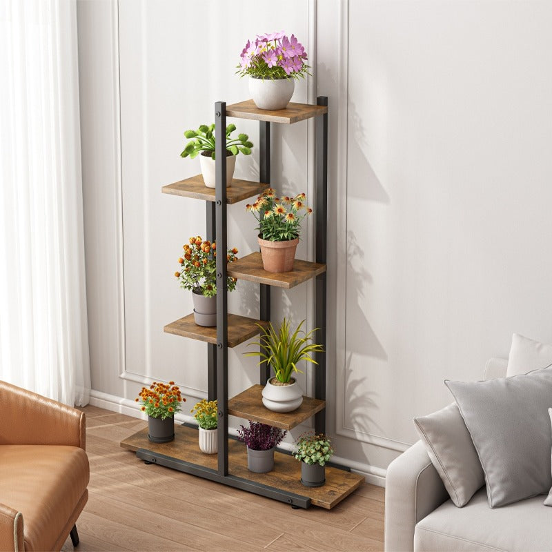 Kwietnik metalowy z półkami – 113 cm, styl industrialny