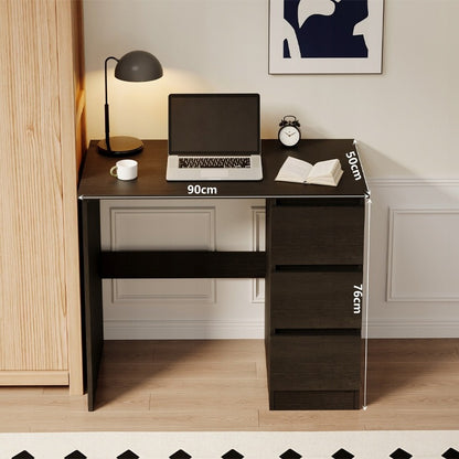 Biurko komputerowe stolik czarne młodzieżowe nowoczesne z szufladami loft