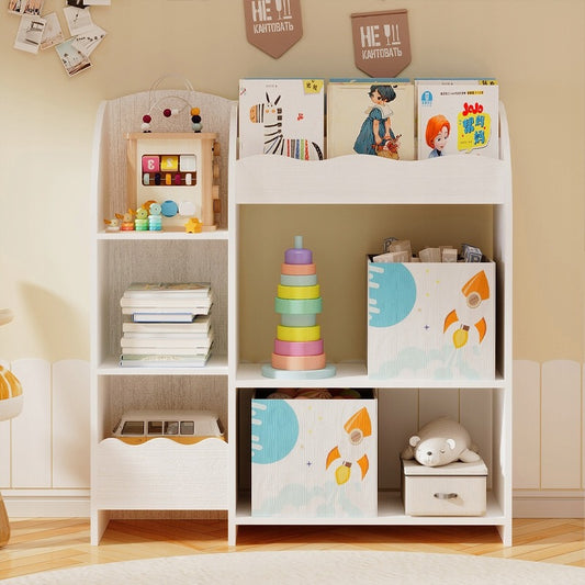 Regał na książki gazety szafka na zabawki stojąca biblioteczka loft pojemny