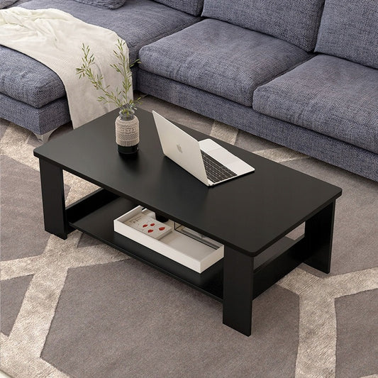 Stolik kawowy w stylu loft, drewniany - ława z półką - 100cm