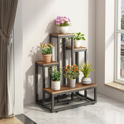 Rustykalny stojak na rośliny 67 cm – elegancki regał na doniczki na nóżkach