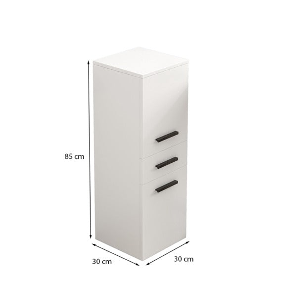 Szafka z 2 półkami i szufladą – biała 85x30x30 cm
