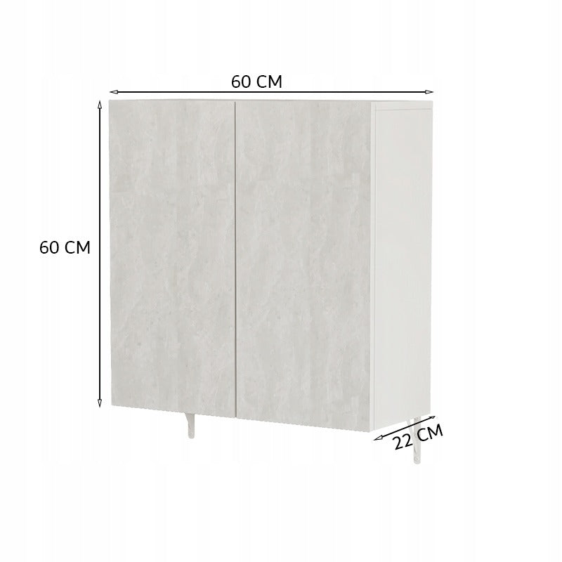 Szafka łazienkowa 60x60x22 cm z lustrem – biała, 2 drzwi, nowoczesny design