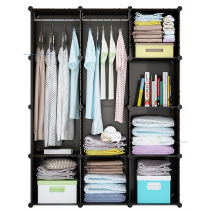 Składana szafa modułowa 165x110 cm – lekka i trwała szafa z metalową ramą, idealna do małych pomieszczeń