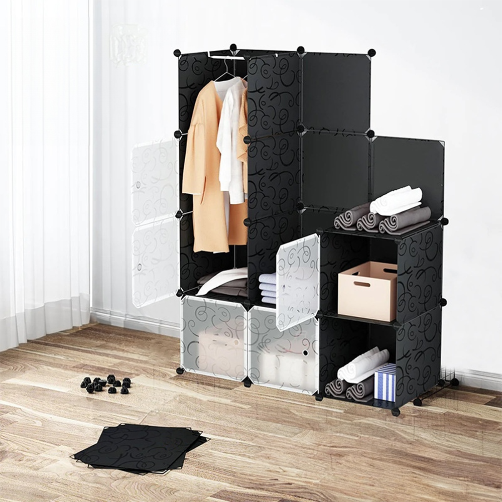 Składana szafa modułowa 165x110 cm – lekka i trwała szafa z metalową ramą, idealna do małych pomieszczeń