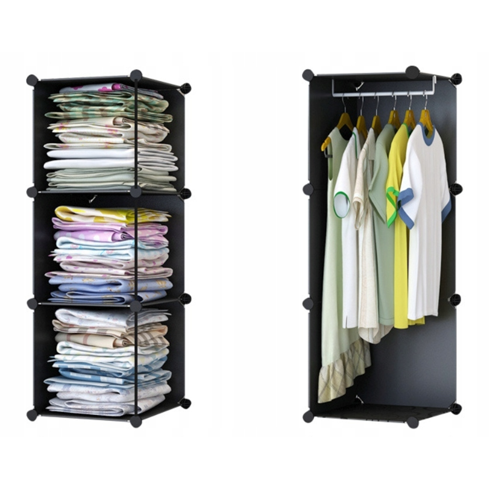 Składana szafa modułowa 165x110 cm – lekka i trwała szafa z metalową ramą, idealna do małych pomieszczeń