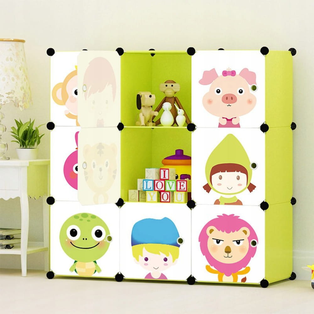 Modułowa składana szafa dla dzieci – kolorowy wzór, praktyczny i sprytny układ