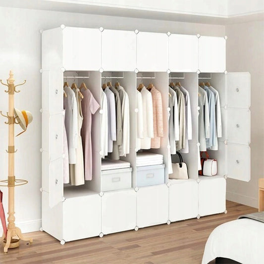 Duża szafa modułowa 183x183x47 cm – wodoodporne półki, minimalistyczny i nowoczesny styl