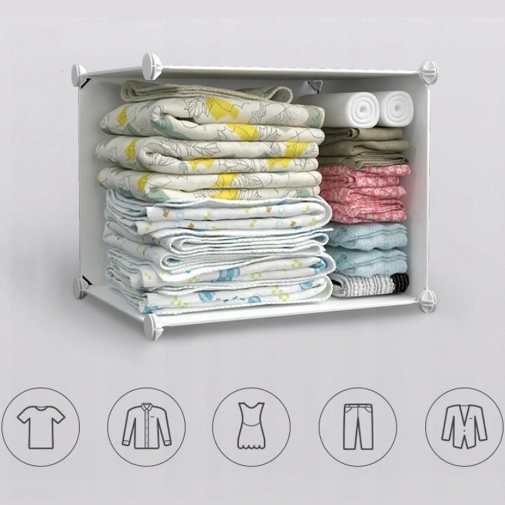 Modułowa składana szafa 147x111x37 cm – wodoodporne półki, lekkie i praktyczne