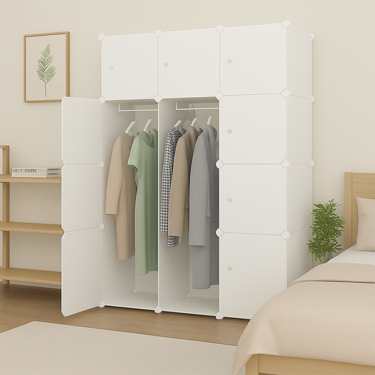 Składana szafa modułowa 147x111x47 cm – lekka, wodoodporna i funkcjonalna do małych pomieszczeń