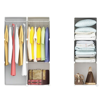 Modułowa szafa 110x147x47 cm – z tworzywa sztucznego, na ubrania, zabawki i obuwie