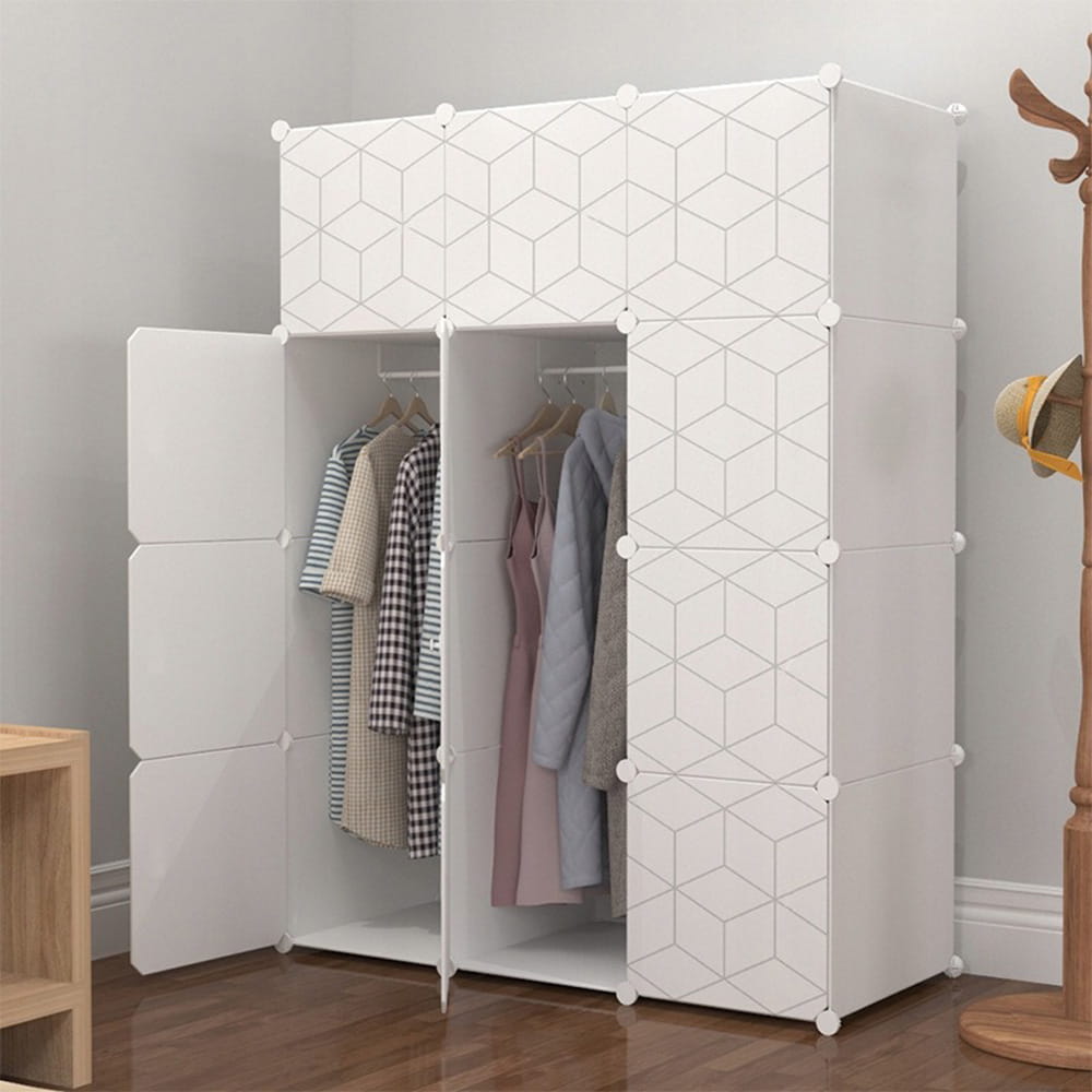 Modułowa szafa 110x147x47 cm – z tworzywa sztucznego, na ubrania, zabawki i obuwie