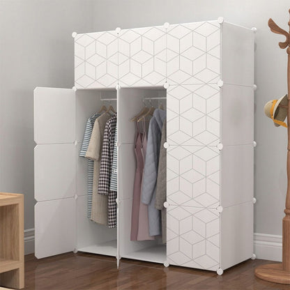 Modułowa szafa 110x147x47 cm – z tworzywa sztucznego, na ubrania, zabawki i obuwie