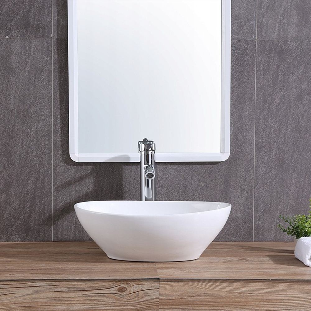 Umywalka ceramiczna Rebiko 420x340x150 mm – biała, minimalistyczny i nowoczesny design