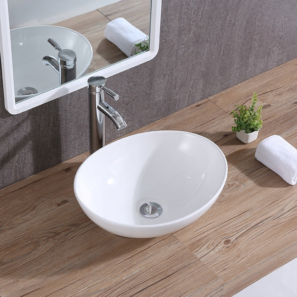 Umywalka ceramiczna Rebiko 420x340x150 mm – biała, minimalistyczny i nowoczesny design