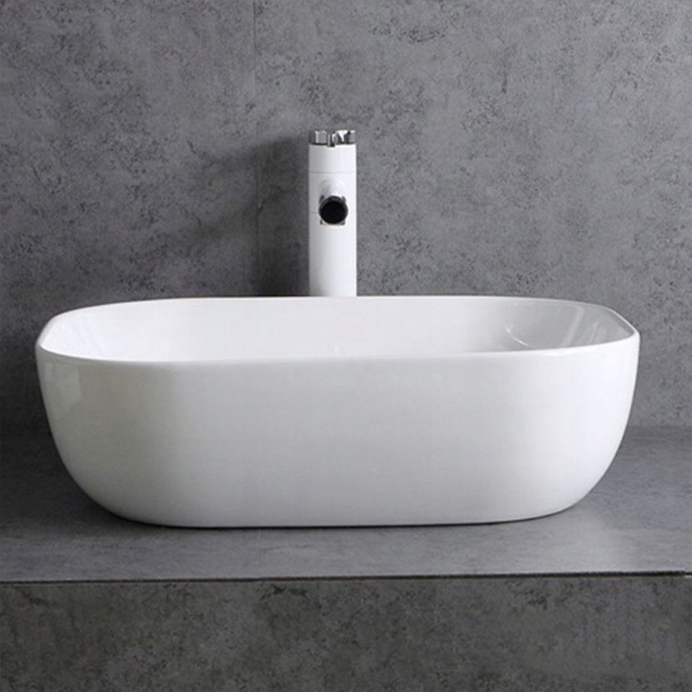 Umywalka ceramiczna Rebiko 460x330x140 mm – biała, nowoczesna i minimalistyczna