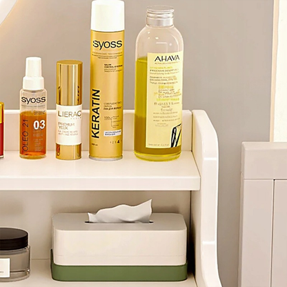 Biała toaletka z lustrem 70x40x85 cm – styl skandynawski, nowoczesna