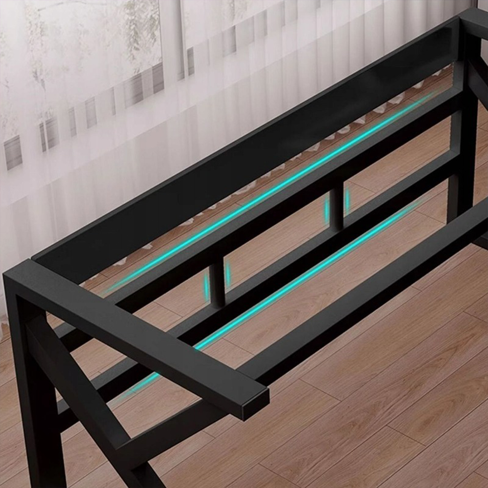 Nowoczesne biurko dla graczy 120x60x74 cm – czarny blat