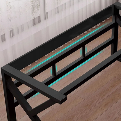 Nowoczesne biurko dla graczy 120x60x74 cm – czarny blat