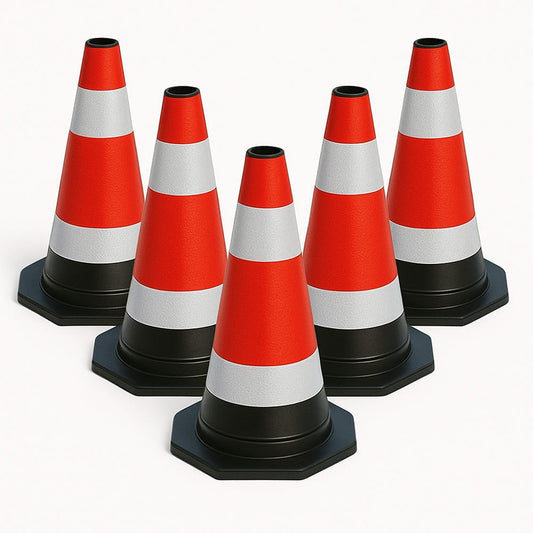 Zestaw 5 elastycznych pachołków odblaskowych 40 cm