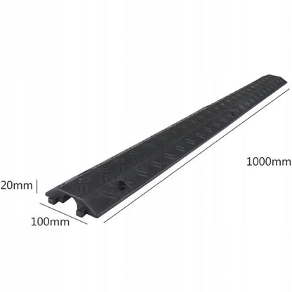 Zestaw 3 ramp ochronnych do kabli 100x10x2 cm – solidna ochrona kabli zewnętrznych