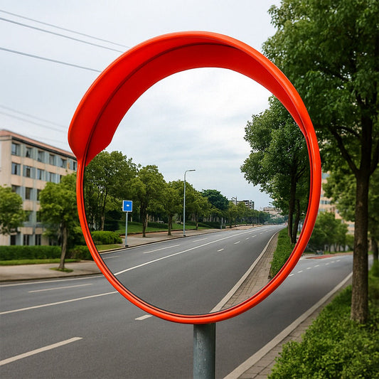 Wypukłe lustro bezpieczeństwa 45 cm - lustro drogowe, nietłukące, z obrotowym uchwytem, kąt widzenia 140°