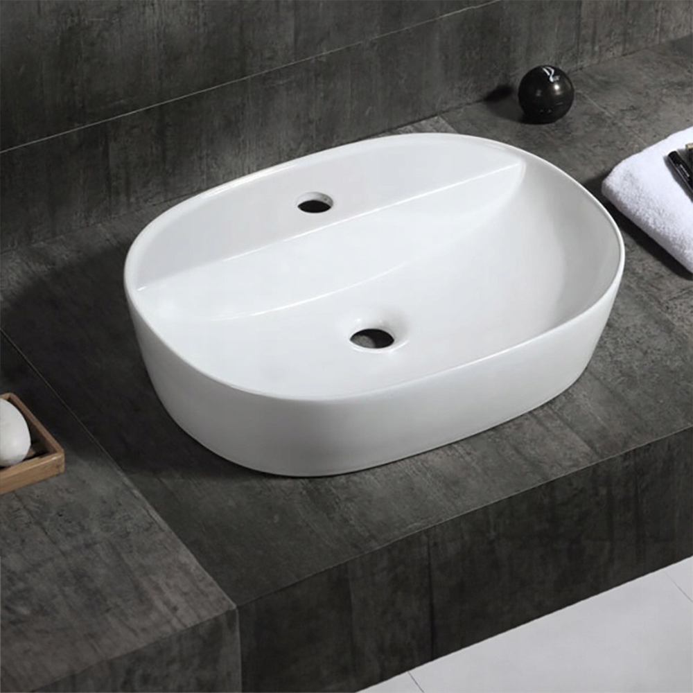 Umywalka ceramiczna Rebiko 600x400x120 mm – biała, nowoczesny i minimalistyczny design