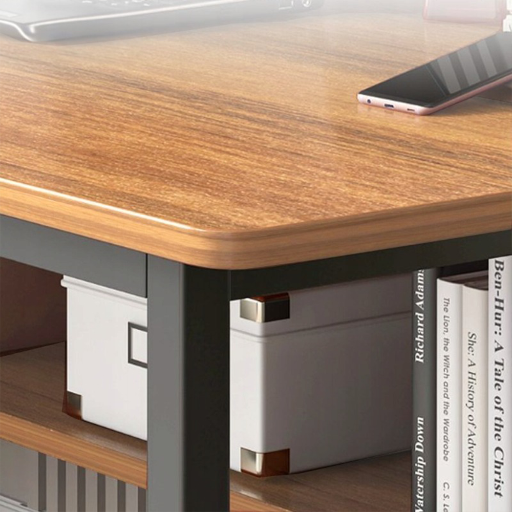 Biurko komputerowe loft ciemny buk 120×60×150 cm – nowoczesne biurko na laptopa i do gamingu