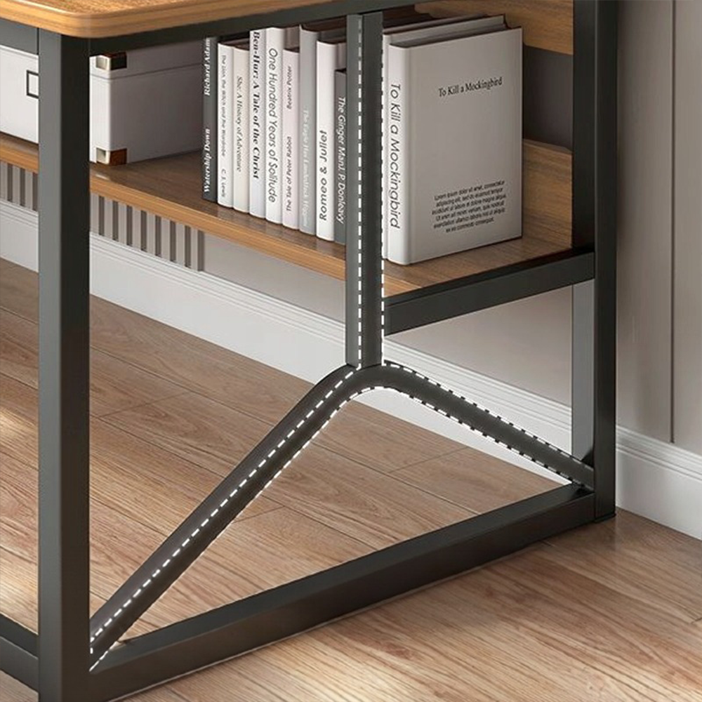 Biurko komputerowe loft ciemny buk 120×60×150 cm – nowoczesne biurko na laptopa i do gamingu