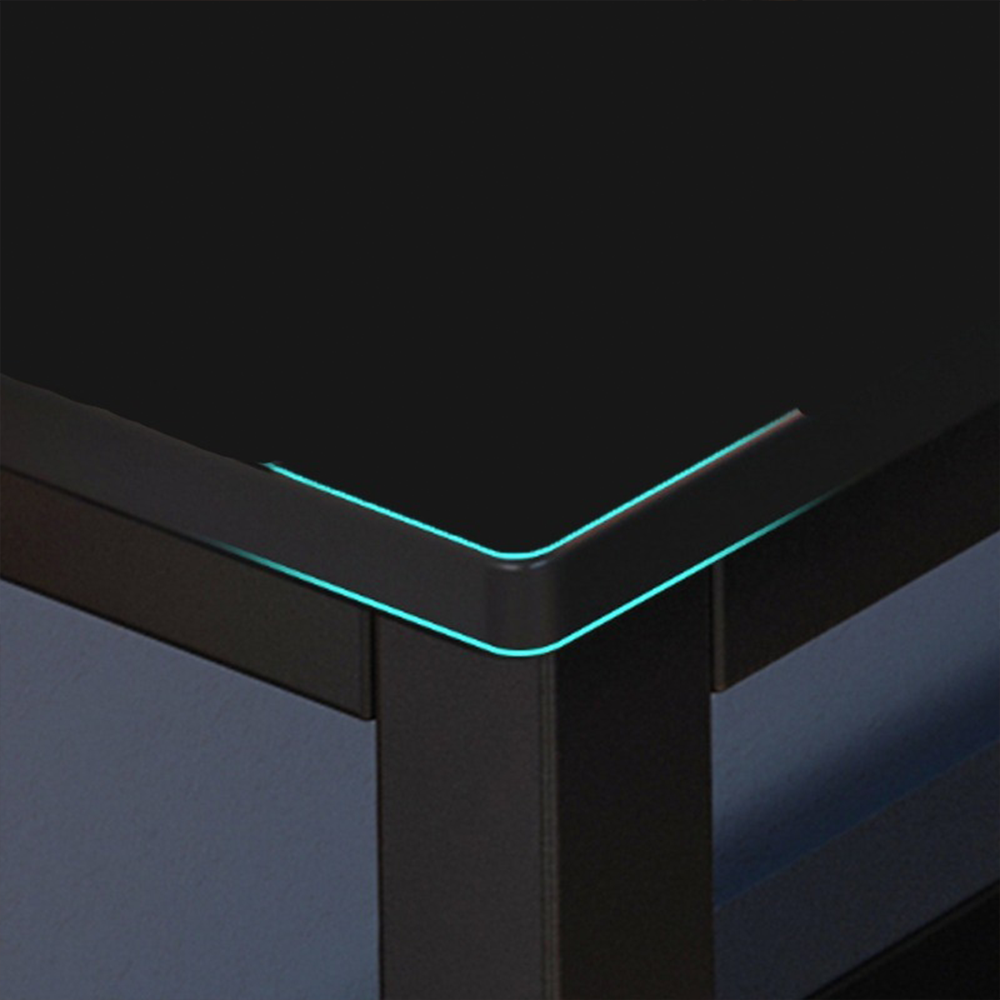 Biurko gamingowe L 140x100 cm – czarne, ergonomiczne, nowoczesny loftowy styl