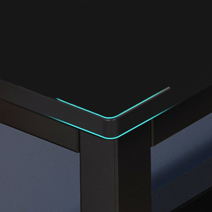 Biurko gamingowe L 140x100 cm – czarne, ergonomiczne, nowoczesny loftowy styl