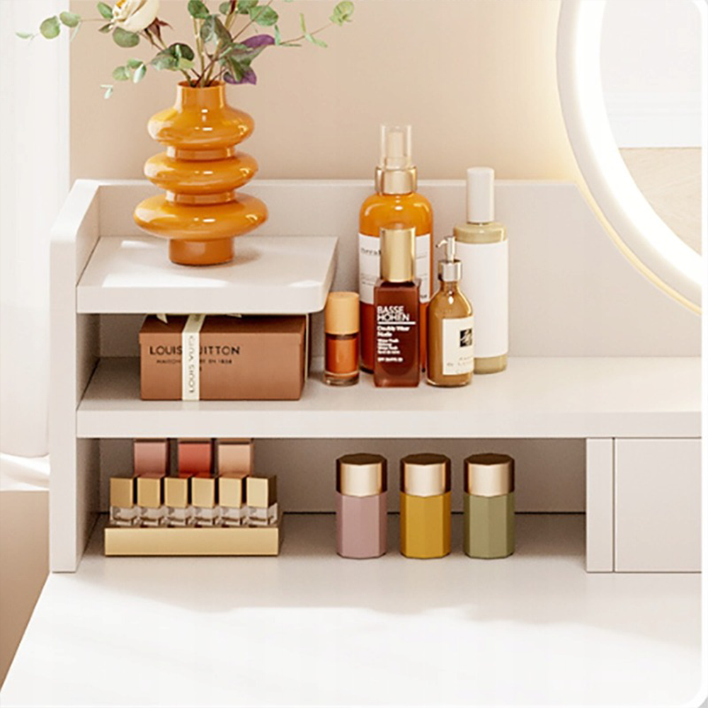 Biała toaletka z lustrem 80x40x125,5 cm – elegancja i funkcjonalność w sypialni