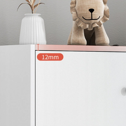 Nowoczesna biała szafa 127x24x40 cm – skandynawski styl, 5 półek, do przechowywania i dekoracji