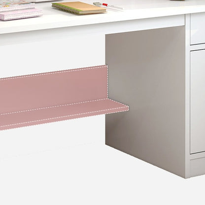 Białe loftowe biurko 120 cm z 7 półkami - nowoczesny skandynawski design