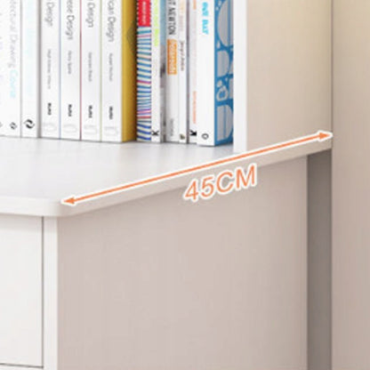 Białe loftowe biurko 120 cm z 7 półkami - nowoczesny skandynawski design