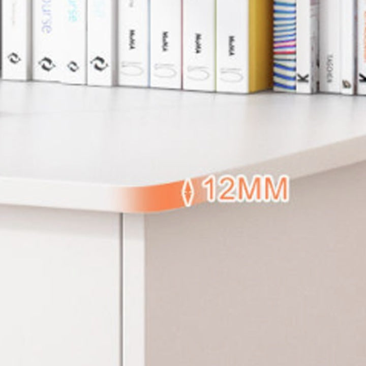 Białe loftowe biurko 120 cm z 7 półkami - nowoczesny skandynawski design