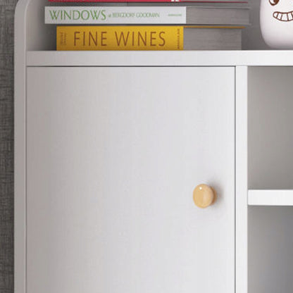 Białe loftowe biurko 120 cm z 7 półkami - nowoczesny skandynawski design