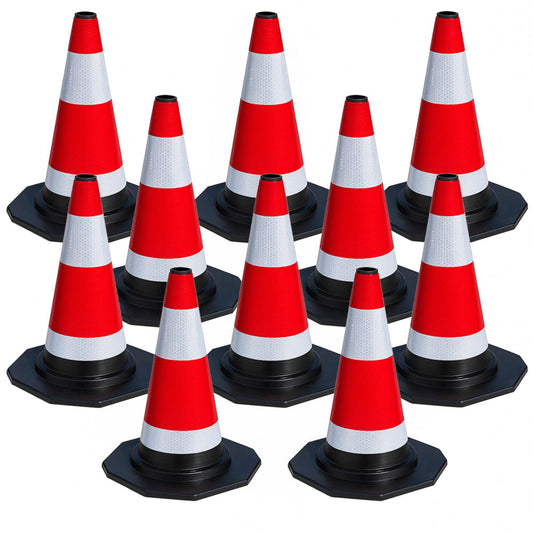 Zestaw 10 elastycznych pachołków odblaskowych 40 cm