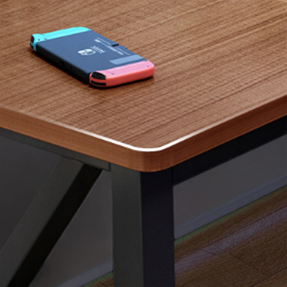 Nowoczesne loftowe biurko 120x60 cm – dla gracza, ciemny dąb, z półką