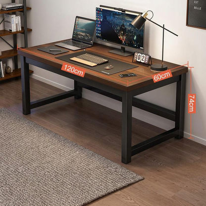 Nowoczesne biurko 120×60×74 cm – metalowa rama, blat z MDF, do pracy i gier