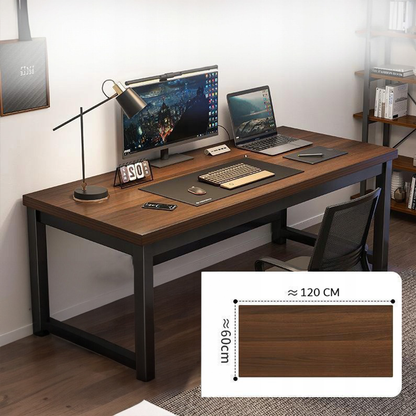 Nowoczesne biurko 120×60×74 cm – metalowa rama, blat z MDF, do pracy i gier