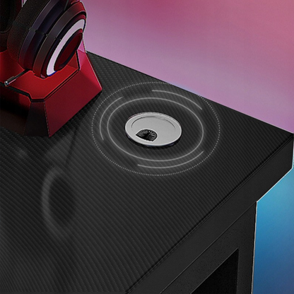 Biurko gamingowe 120×60×74 cm z blatem z włókna węglowego i metalową ramą – nowoczesny i stabilny design dla graczy