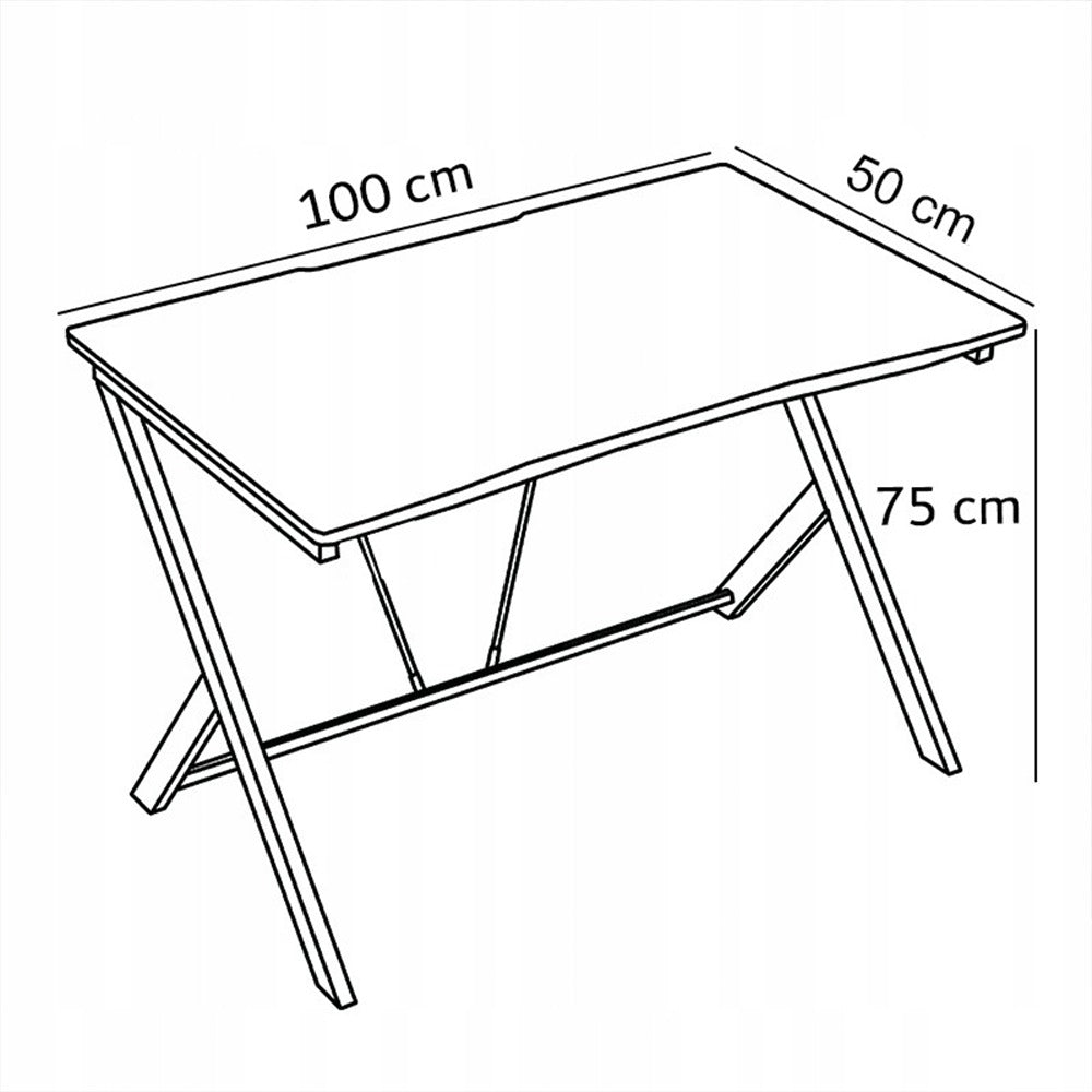 Czarne biurko gamingowe 100 cm - minimalistyczny loftowy design carbon