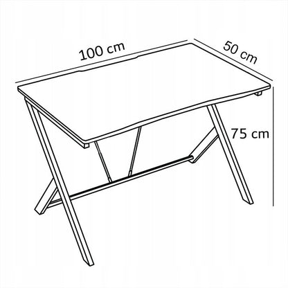 Czarne biurko gamingowe 100 cm - minimalistyczny loftowy design carbon