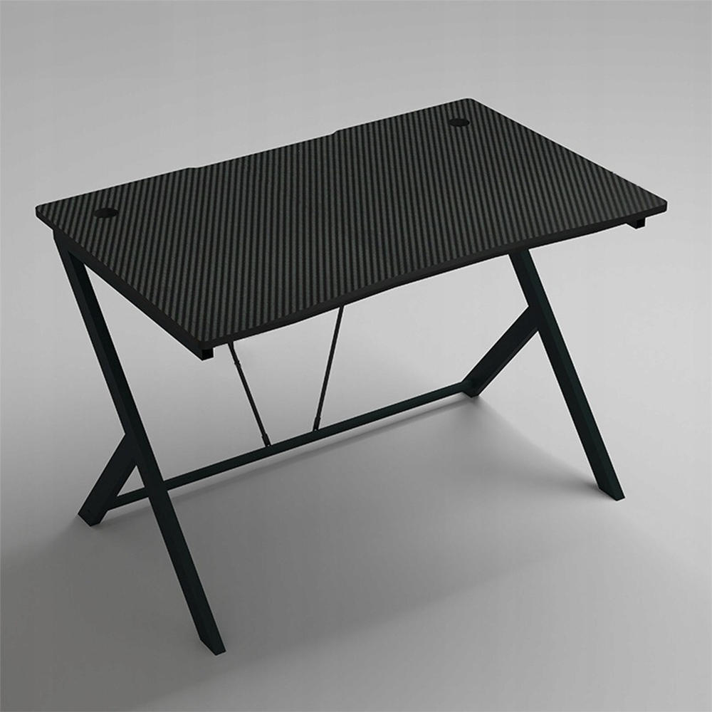 Czarne biurko gamingowe 100 cm - minimalistyczny loftowy design carbon